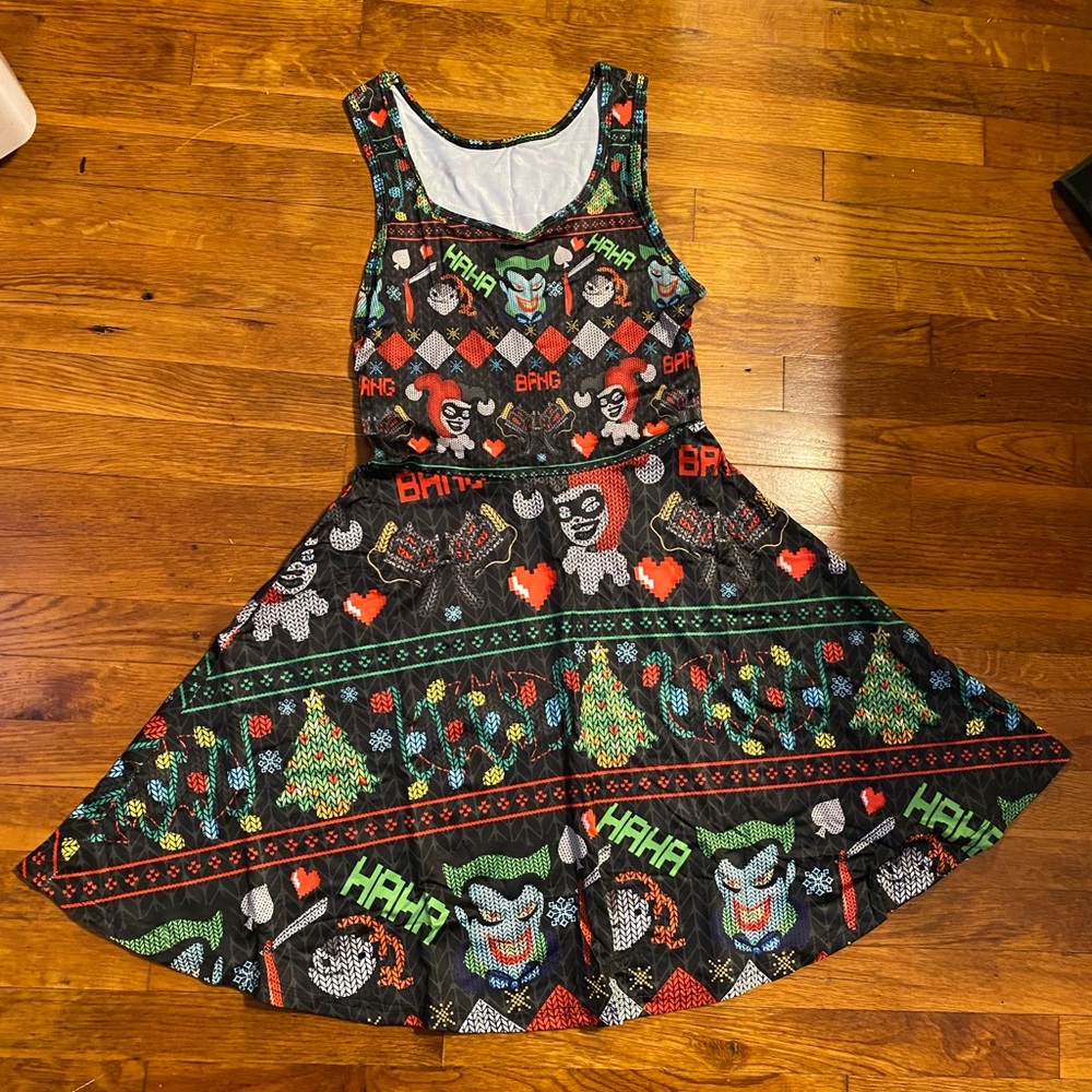 BRAND NEW Harley Quinn Joker Christmas Batman Skater Dress